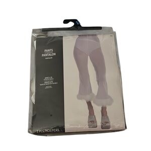 White Angel Pants with Faux Fur Trim